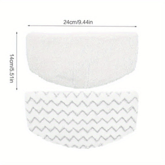 4 pieces of washable microfiber mop pads designed for Bissell Powerfresh models 1940, 1544, 1440, 1544A, 2075A, 1806, and 5938. These pads are compatible with steam vacuums and are a replacement part for Bissell vacuum cleaners.