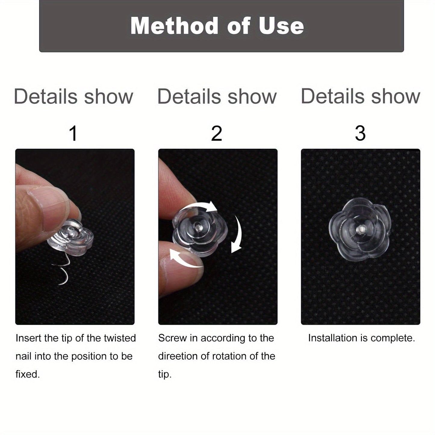 30 штук прозрачных закруток с дизайном в виде розы для крепления юбок кроватей, чехлов и мебели - прочные и надежные крепежи для обивки.