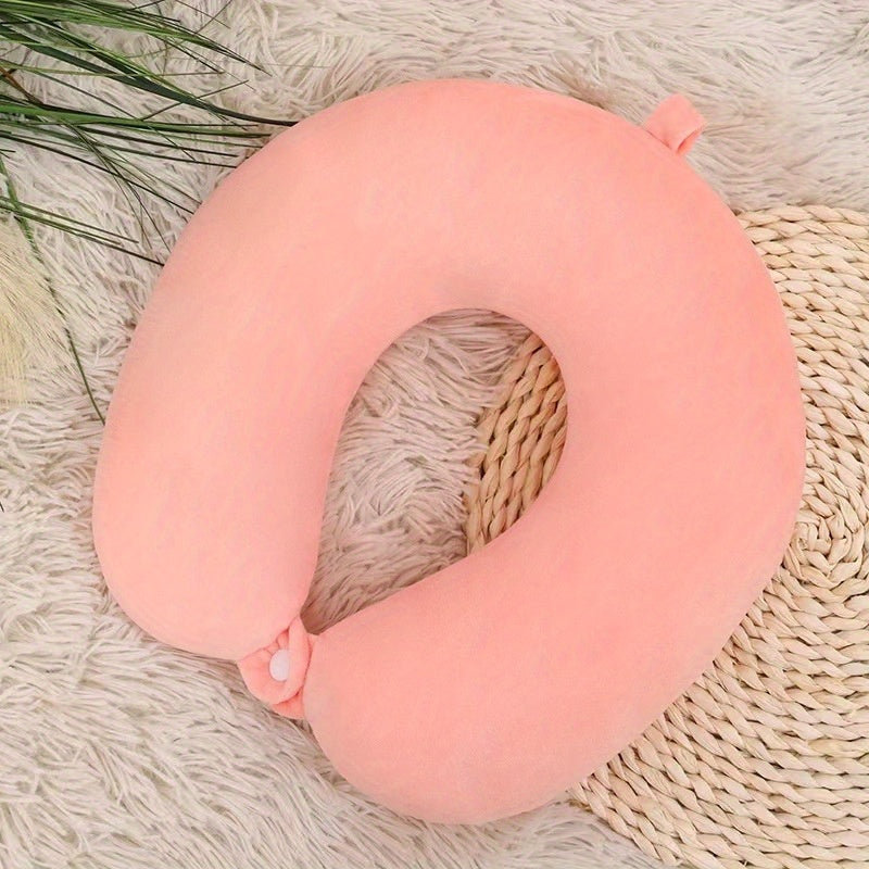 One U-shaped Travel Neck Pillow, suitable for adults, perfect for napping, sleeping, or resting while traveling. Can be used in cars, airplanes, offices, or while camping. Perfect for students as well.