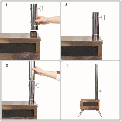 Thickened Heat-Resistant Chimney with Damper for Fume Extraction - Stainless Steel Stove Pipe, 1pc, 5.99 cm