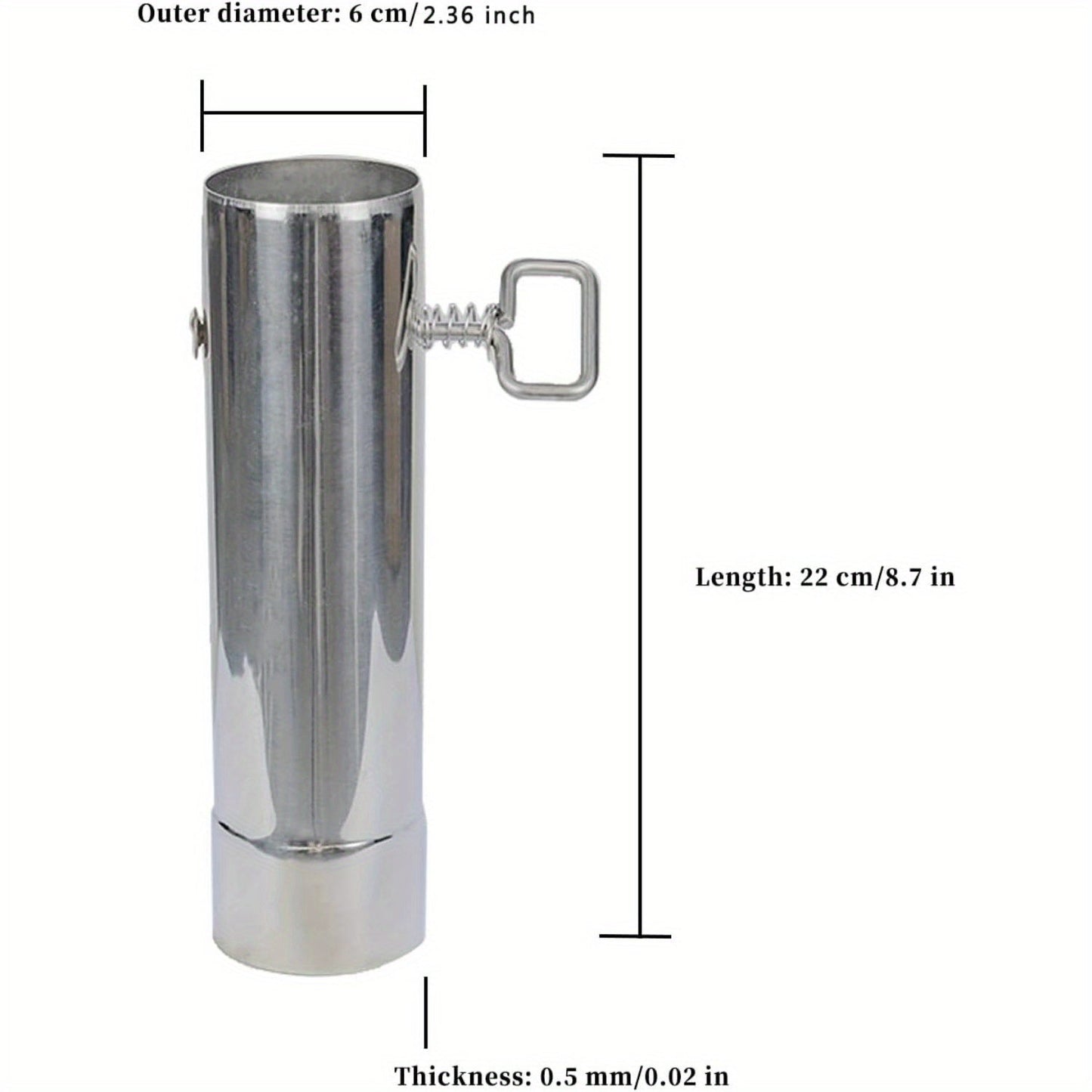 Thickened Heat-Resistant Chimney with Damper for Fume Extraction - Stainless Steel Stove Pipe, 1pc, 5.99 cm