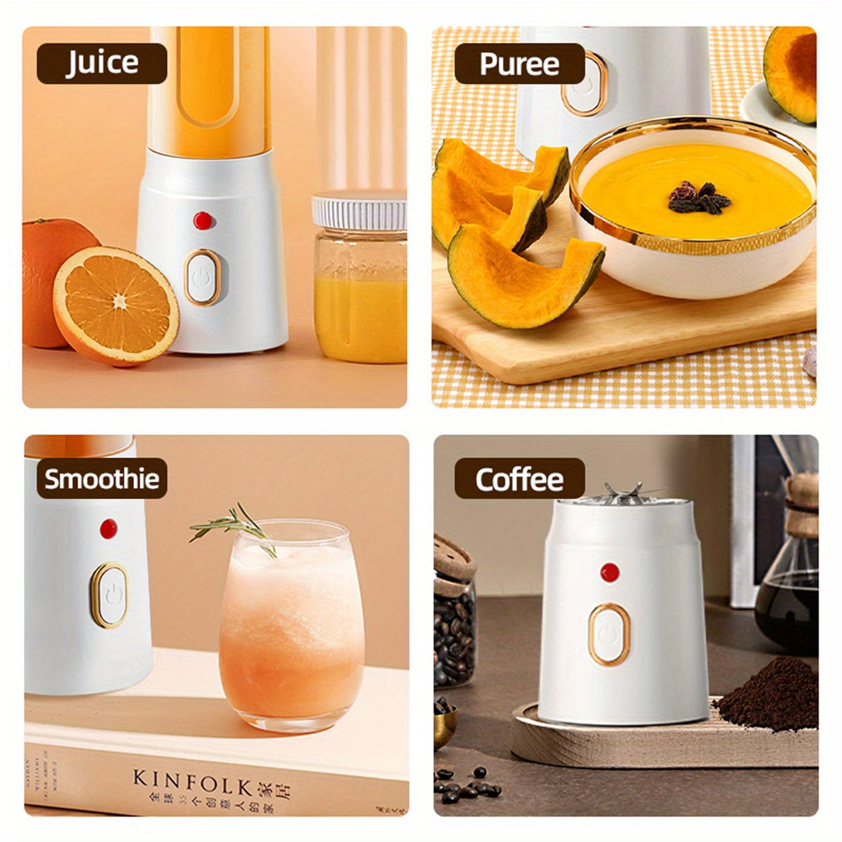 Enjoy Fresh Citrus Juice Anywhere with our Portable Dual Cup Citrus Juicer! This convenient juicer features a USB rechargeable 1500mAh lithium battery and easy button operation. Made from durable plastic material, it has a detachable design for easy