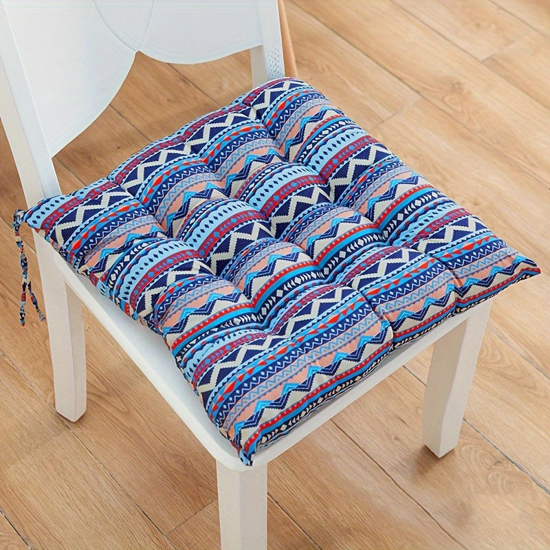 Polyester chair cushion, hand washable, suitable for office or home use, grey/blue color, 1 piece.