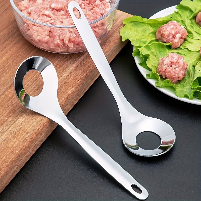 Stainless Steel Meatball Maker Spoon with Long Handle, Nonstick Meat Ball Shaper, Food-Safe for Home and Restaurant Cooking