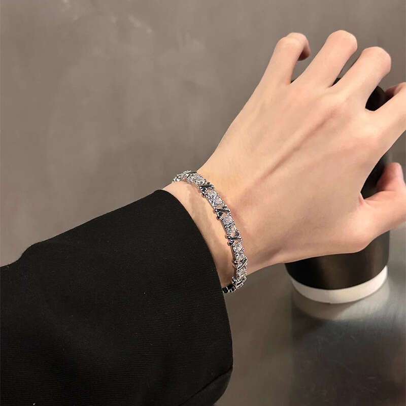 Luxurious and elegant, this Moissanite Twist Cuff Bracelet is crafted from adjustable S925 silver, making it the perfect eternal engagement or wedding bangle for women. This unisex jewelry piece is a beautiful gift for ladies, men, girls, and boys