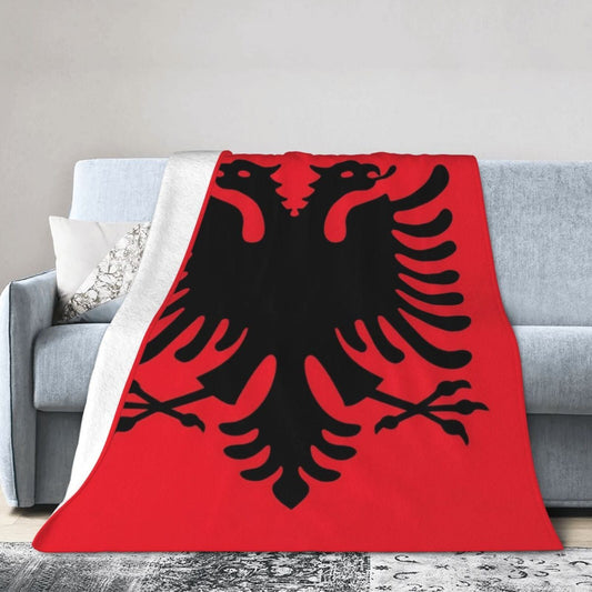 Stay Cozy with our Albanian Flag-Inspired Flannel Throw Blanket - Perfect for Couch, Bed, Car, Office, or Camping | A Versatile and Thoughtful All-Season Gift Option