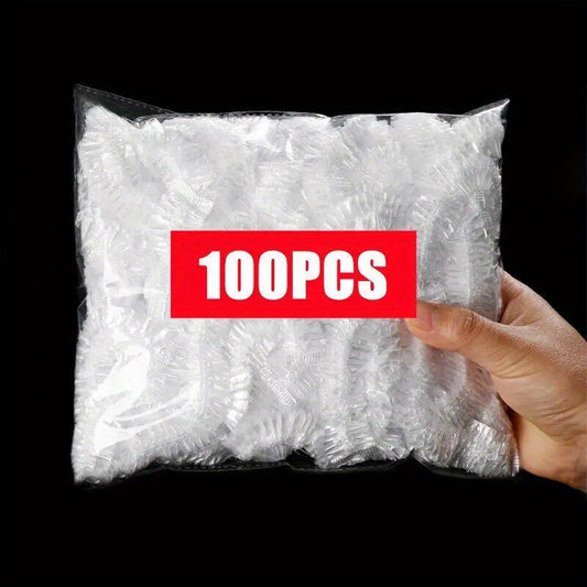 Set of 100 Reusable Elastic Food Covers - Stretchable Plastic Wrap for Maintaining Freshness, Ideal for Kitchen and Restaurant Applications, Adhesive Food Covers