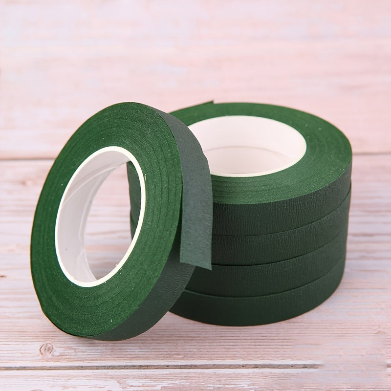 5-Pack of Floral Tape in Green & Brown, Ideal for Bouquets & Crafts, 1.27cm x 27.43m Each