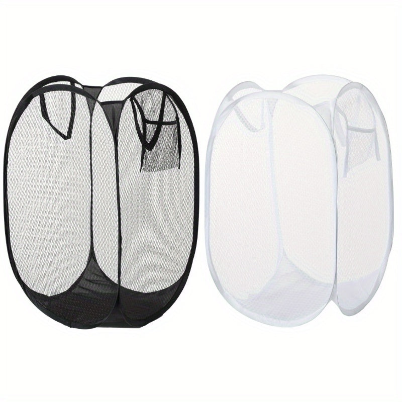 Large Pop-Up Mesh Laundry Hamper with Handles - Foldable, Versatile Storage Solution for Dirty Clothes & More