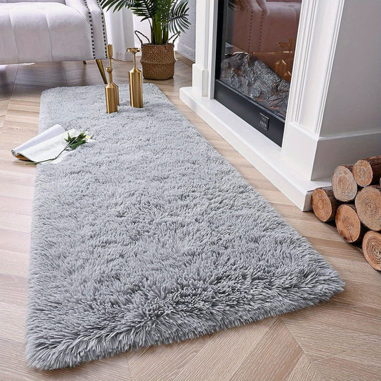 Soft and Luxurious Gray Area Rug - Rectangle Shape, Easy to Clean in Washing Machine Ideal for Bedroom and Living Room Decoration