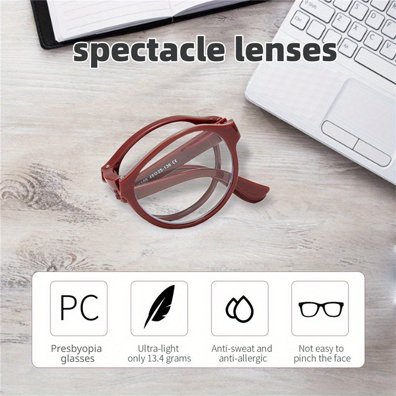 Stylish folding reading glasses for men and women with high-quality design and portable size, perfect for presbyopia.