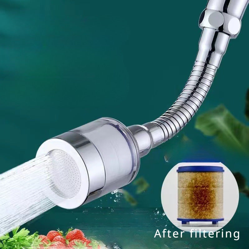 Upgrade your kitchen with the Splash-Proof Water Filter System, featuring an extendable and removable ABS purifier. Enhance the taste of your water without the need for electricity, making it perfect for washing fresh veggies and fruits. Enjoy clean