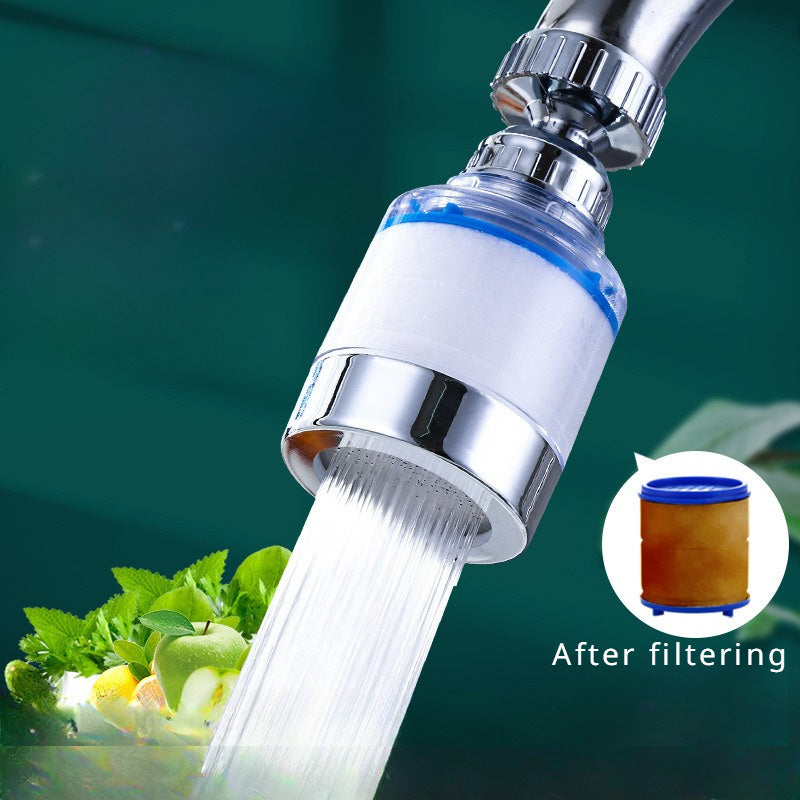 Upgrade your kitchen with the Splash-Proof Water Filter System, featuring an extendable and removable ABS purifier. Enhance the taste of your water without the need for electricity, making it perfect for washing fresh veggies and fruits. Enjoy clean