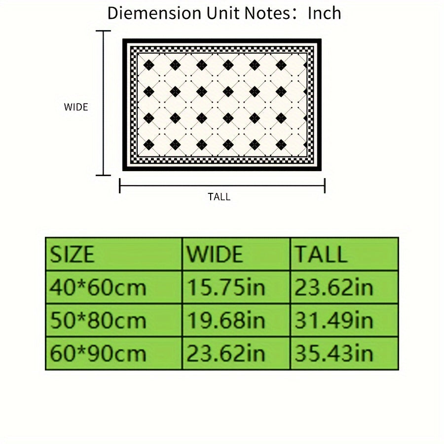 Quick-Dry Diatomite Bath Mat - Non-Slip, Washable, Durable, Cartoon Pattern Home Decor Shower Carpet, Rectangular Shape, Machine-Made with Polyester Fiber and Silica Gel Backing, Knitted Fabric, 1800g/㎡, 0.25cm Thickness, Rubber Material