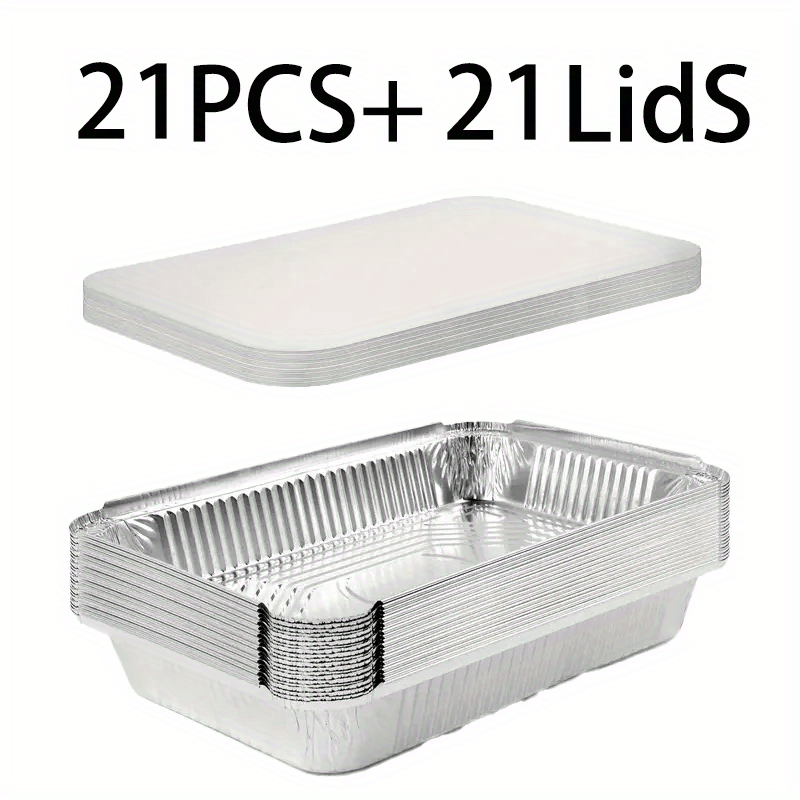 Aluminum Foil Trays with Lids perfect for Baking, Cooking, Camping, Traveling, and BBQ - available in a range of sizes, sturdy and reliable