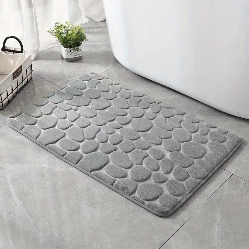 Polyester Stone Embossed Carpet Set includes: 
- 1 piece of stone embossed carpet
- 1 piece of multi-purpose home floor mat
- Non-slip absorbent bath mat
- Bedroom door mat
- Kitchen foot mat
- Perfect for adding an aesthetic touch to any room decor
-