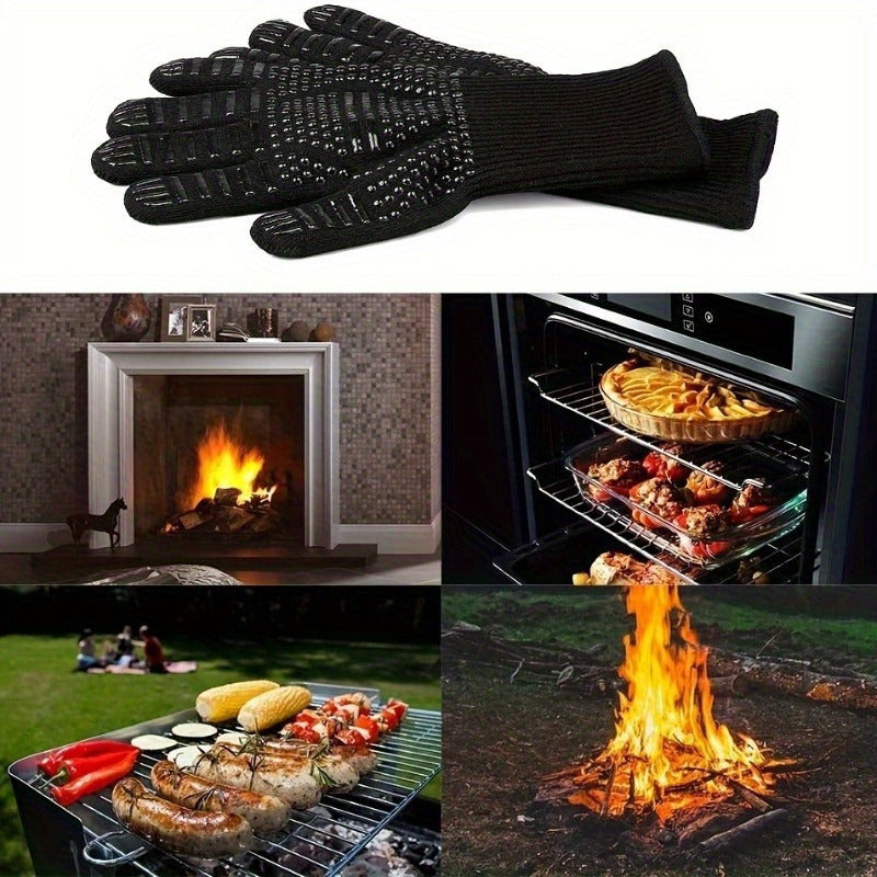 Silicone Oven Mitt: Heat & Cut Resistant, Versatile and Non-Slip - Ideal for BBQ, Grilling, Camping, and Cooking - A Must-Have Kitchen Tool