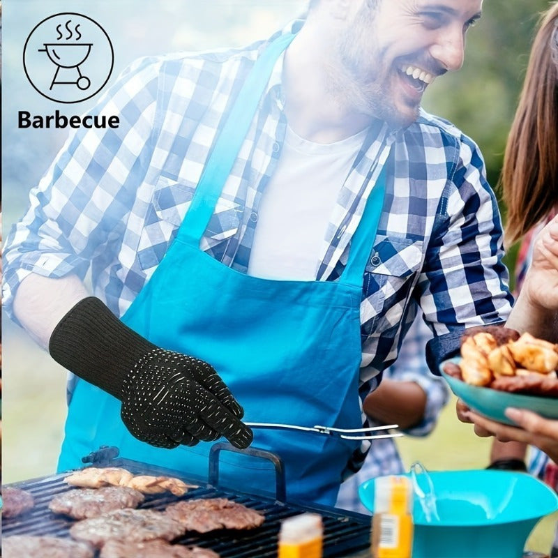 Silicone Oven Mitt: Heat & Cut Resistant, Versatile and Non-Slip - Ideal for BBQ, Grilling, Camping, and Cooking - A Must-Have Kitchen Tool