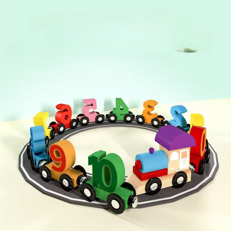 Wooden magnetic train car puzzle toys for interactive play, learning, and family bonding. Great for parties and gift giving.