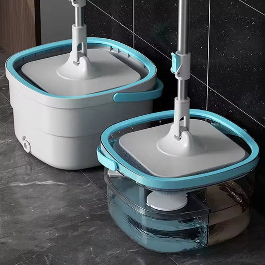 The Lakuna Stainless Steel Spin Mop and Bucket Set: Perfect for Cleaning the Kitchen, Bathroom, Living Room, and Bedroom