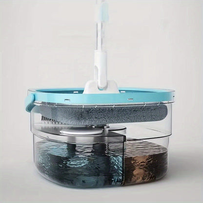 The Lakuna Stainless Steel Spin Mop and Bucket Set: Perfect for Cleaning the Kitchen, Bathroom, Living Room, and Bedroom