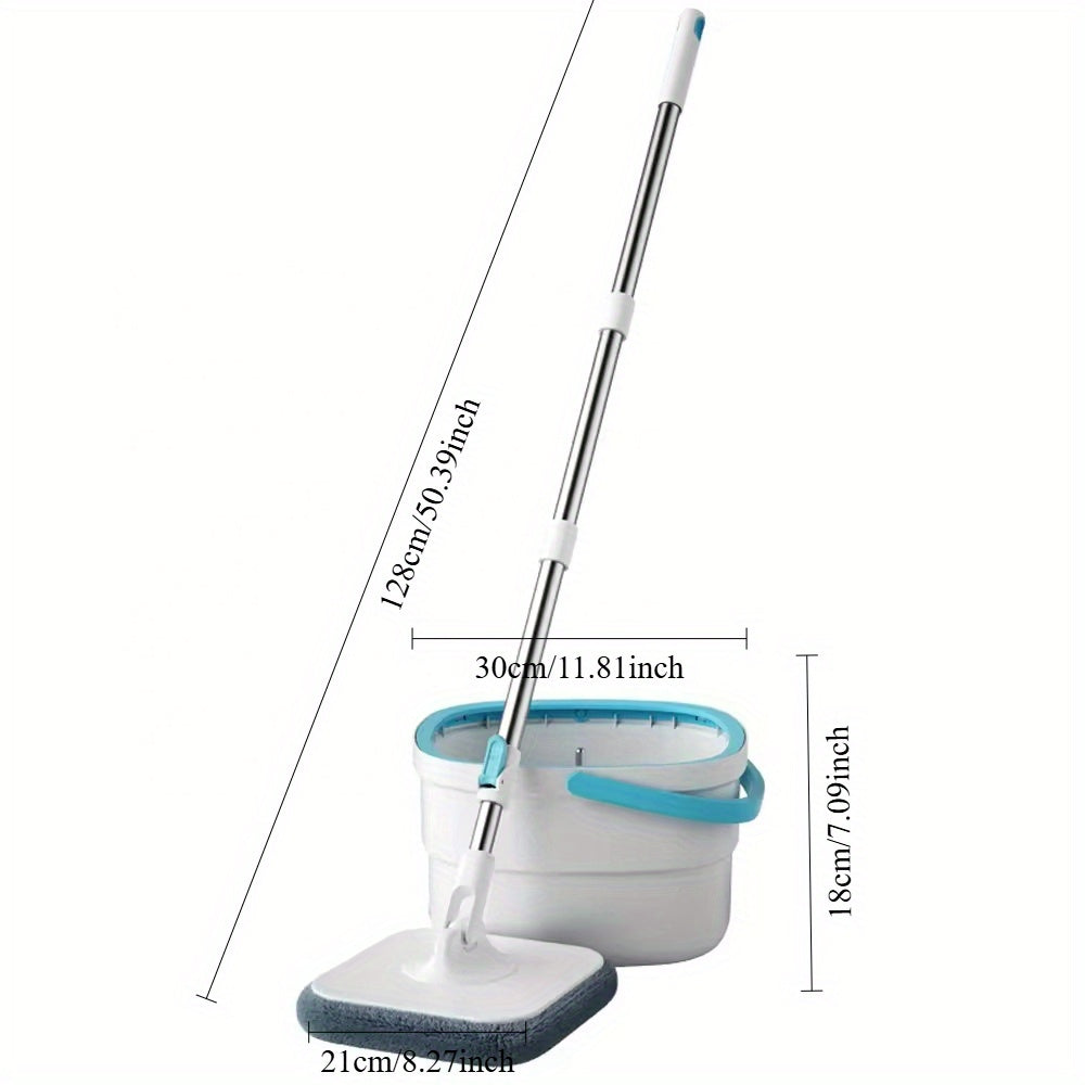 The Lakuna Stainless Steel Spin Mop and Bucket Set: Perfect for Cleaning the Kitchen, Bathroom, Living Room, and Bedroom