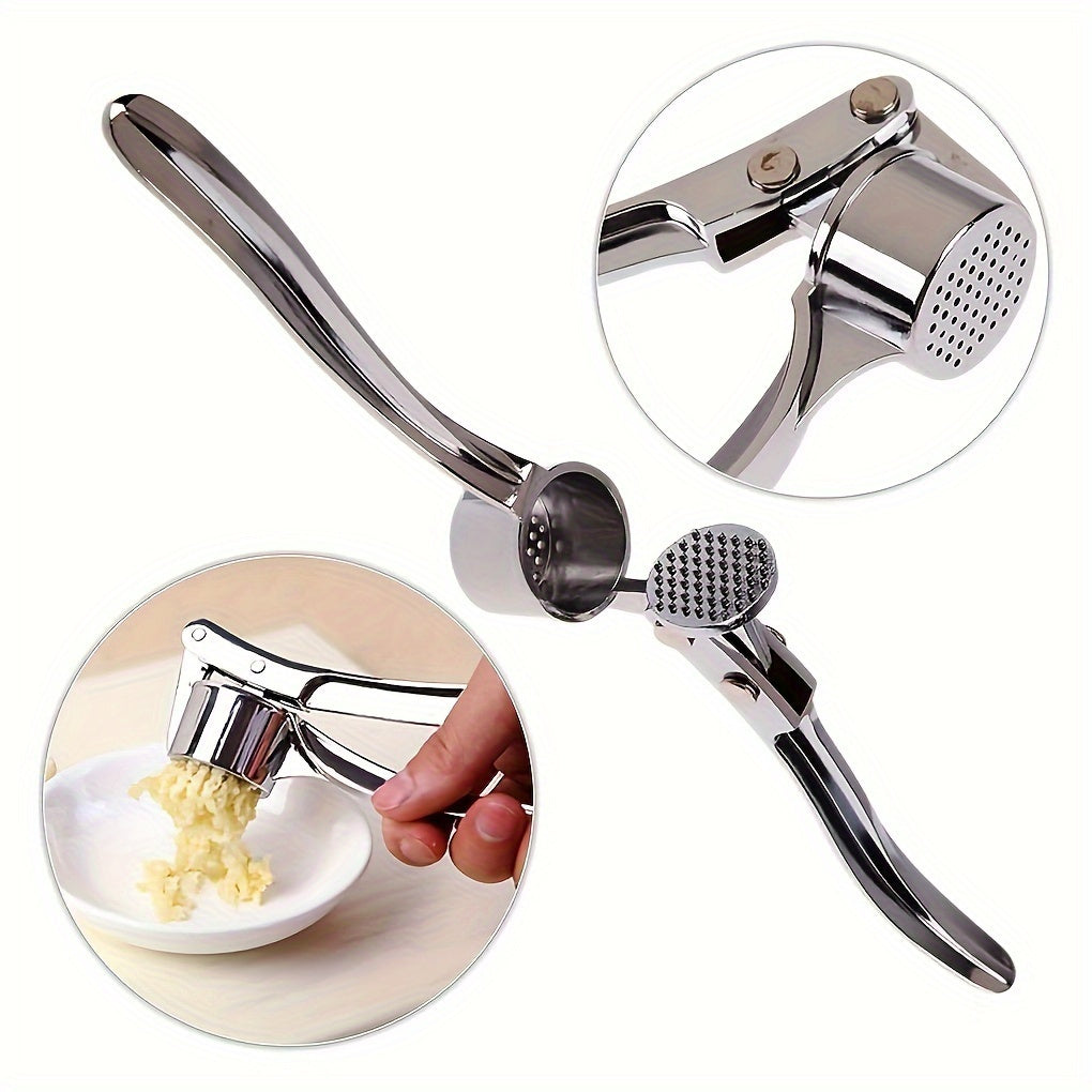 Sturdy and Rust-Resistant Stainless Steel Garlic Press & Mincer - Effortlessly Crush Garlic, Ginger, and Herbs with Ease