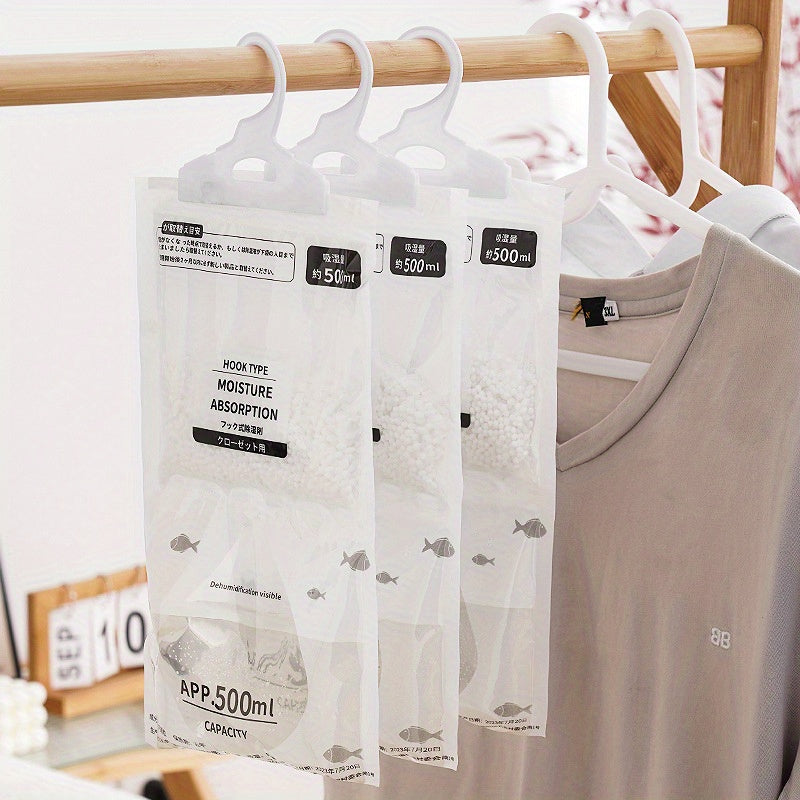 1pcs of Classic Style Dehumidifier Bag absorbs moisture, is waterproof, and easily hangs in your closet. Made of plastic, no power needed. Ideal for indoor use.