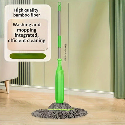 The Easy-Wring Spin Mop Head allows for hands-free washing and can be used for both dry and wet cleaning. Ideal for cleaning your kitchen, bedroom, living room, and bathroom.