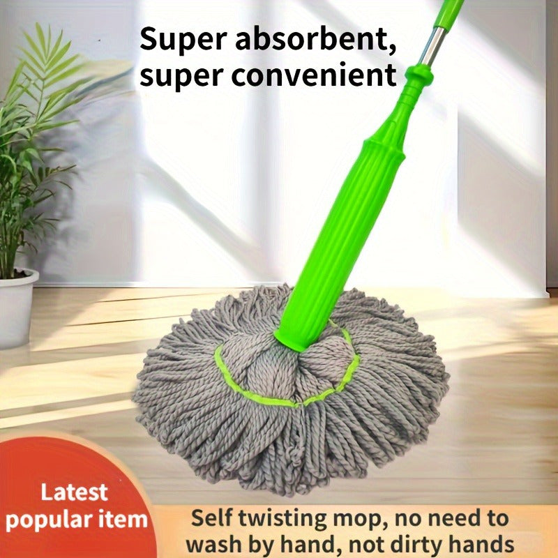 The Easy-Wring Spin Mop Head allows for hands-free washing and can be used for both dry and wet cleaning. Ideal for cleaning your kitchen, bedroom, living room, and bathroom.