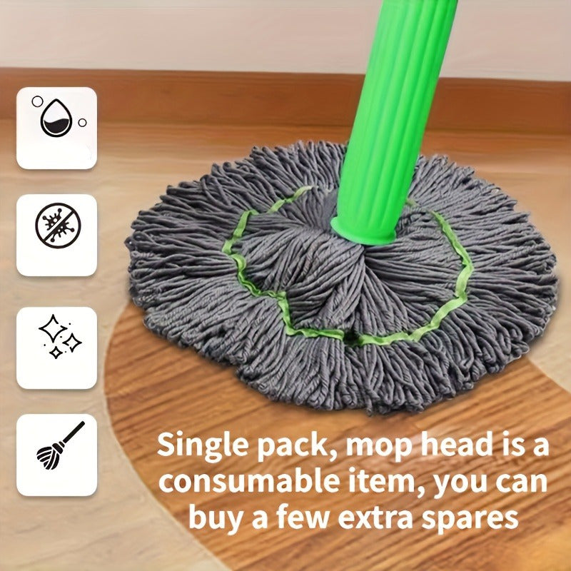 The Easy-Wring Spin Mop Head allows for hands-free washing and can be used for both dry and wet cleaning. Ideal for cleaning your kitchen, bedroom, living room, and bathroom.