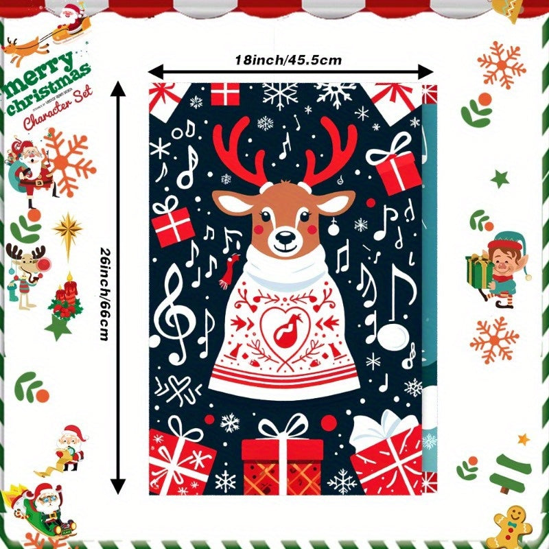 Set of two soft Christmas kitchen towels measuring 18 by 66.04 cm, by KBUDX.