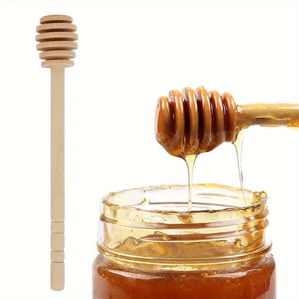 6-Inch Gourmet, High-Quality Wooden Honey Dipper - Perfect for Mixing, Serving Coffee, Tea, and in the Kitchen