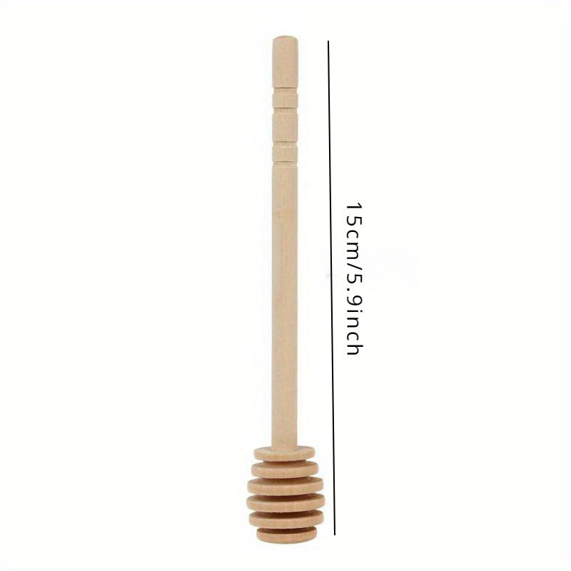 6-Inch Gourmet, High-Quality Wooden Honey Dipper - Perfect for Mixing, Serving Coffee, Tea, and in the Kitchen