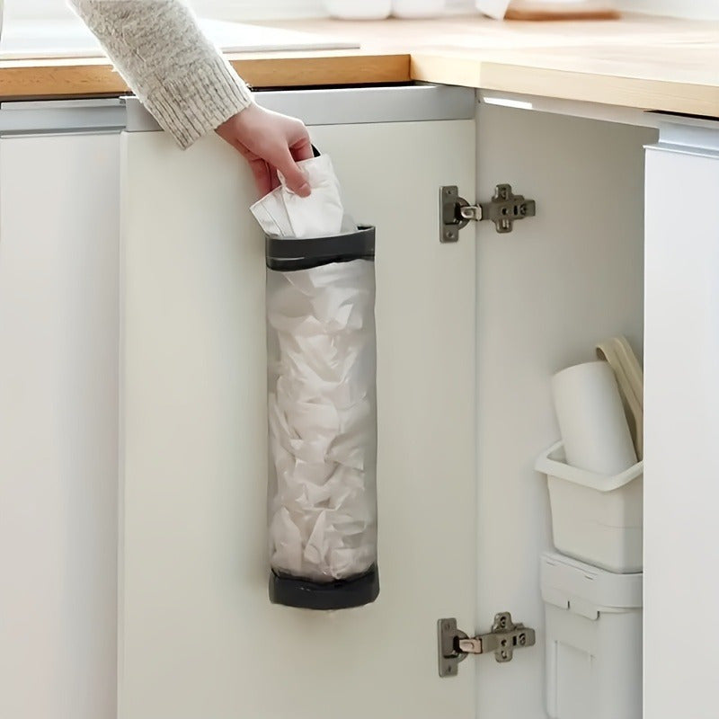 Organize Your Kitchen Space with a Foldable Plastic Bag Holder - Hang and Store Grocery Bags and Garbage Easily with Breathable Mesh Design