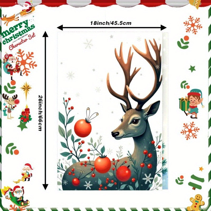 Set of 2 Christmas Kitchen Towels: These soft polyester towels feature a contemporary Christmas design, perfect for your holiday kitchen décor. Measuring 45.72x66.04 cm, these machine washable towels are woven with a fantasy design for easy cleaning.