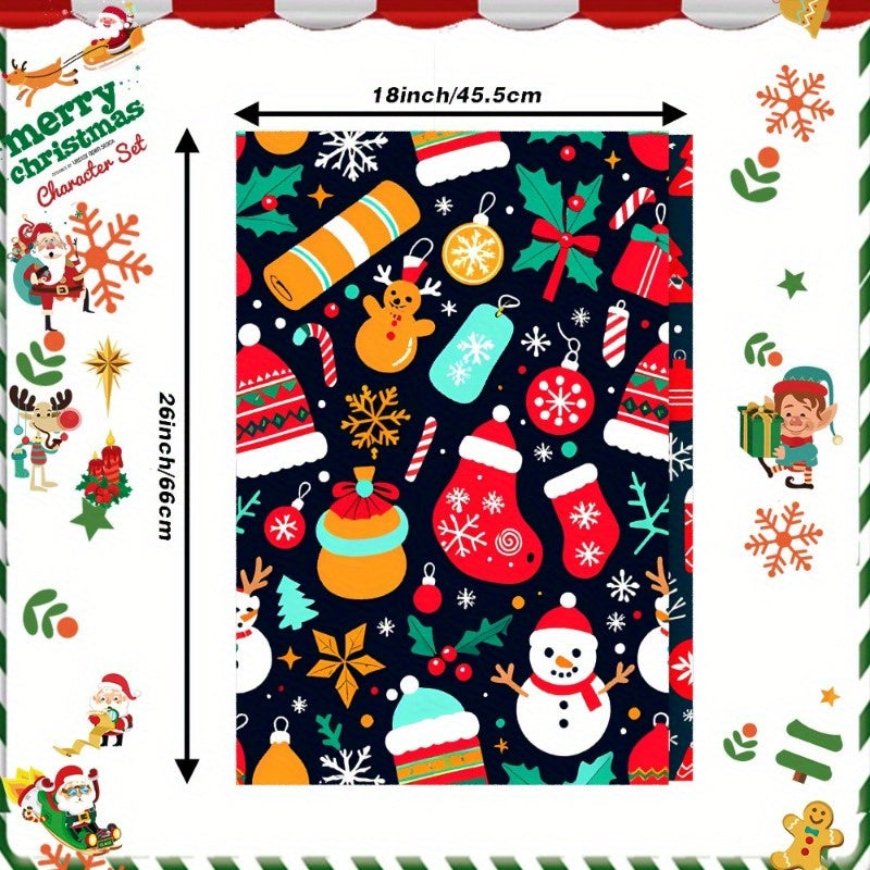 Two pieces of 18 by 66.04 cm Christmas Decorations Soft Kitchen Towels by FUTIC.