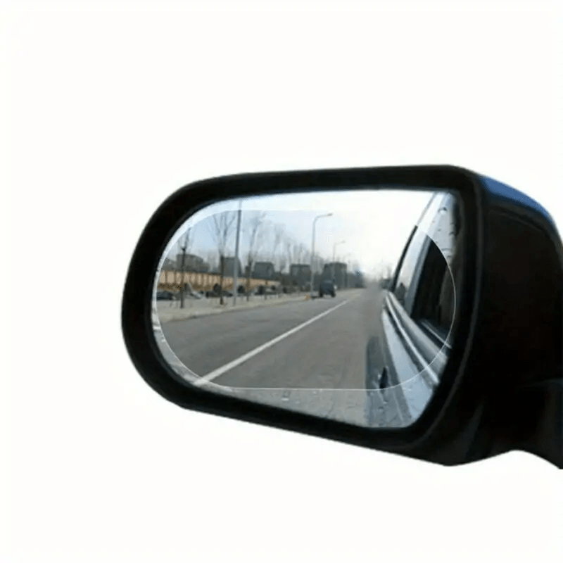 Two pieces of anti-fog, rainproof film for car mirrors - waterproof and clear PET protective stickers for rearview mirrors.