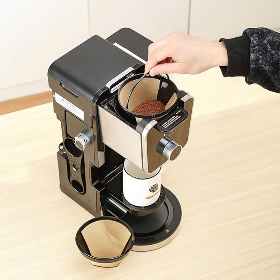 Elevate your coffee experience with the Premium Stainless Steel Reusable No.4 Cone Coffee Filter Basket! This filter is compatible with Cuisinart, Ninja, and other drip coffee makers, ensuring a more flavorful brew every time.