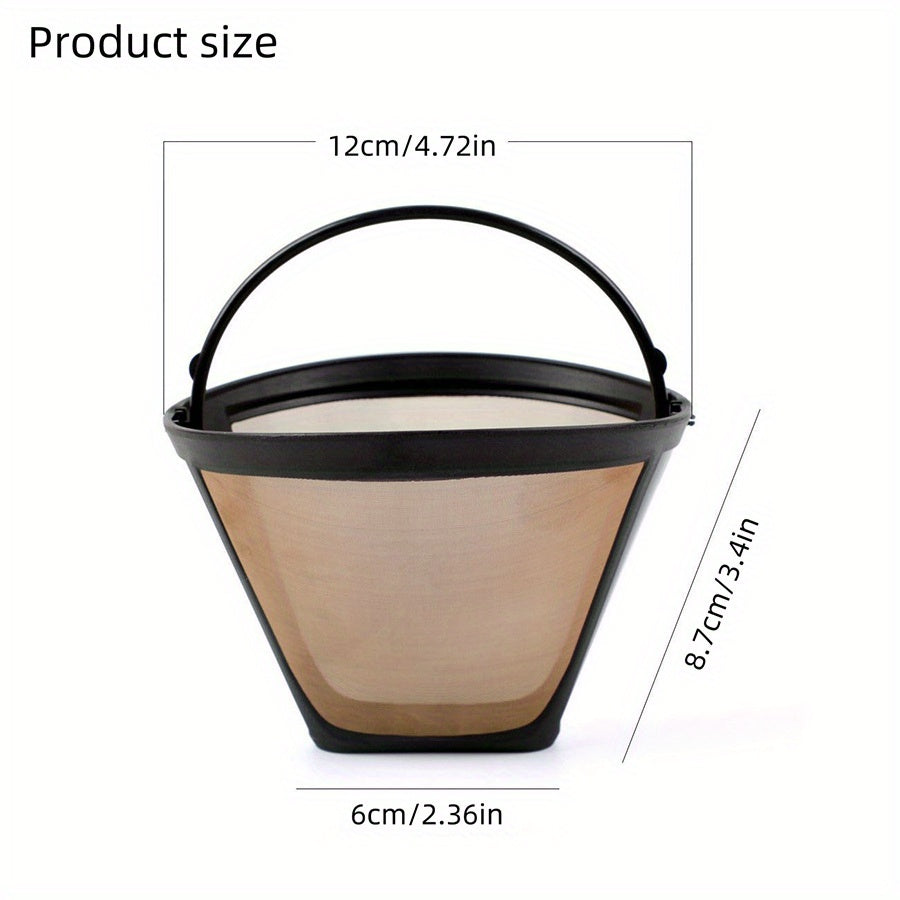 Elevate your coffee experience with the Premium Stainless Steel Reusable No.4 Cone Coffee Filter Basket! This filter is compatible with Cuisinart, Ninja, and other drip coffee makers, ensuring a more flavorful brew every time.