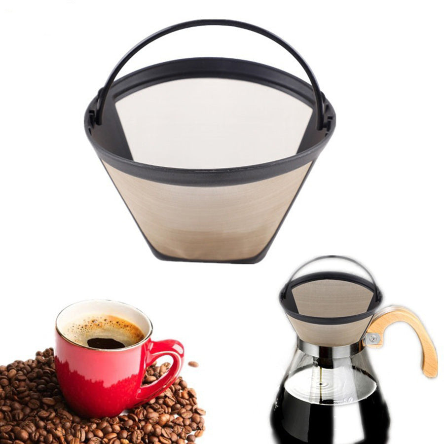 Elevate your coffee experience with the Premium Stainless Steel Reusable No.4 Cone Coffee Filter Basket! This filter is compatible with Cuisinart, Ninja, and other drip coffee makers, ensuring a more flavorful brew every time.