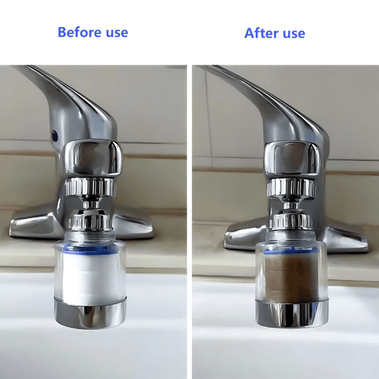 Universal Faucet Water Filter with Rotatable Head, ABS Kitchen Sink Water Purifier, Anti-Splash Design - Easy Cleaning, No Electricity Required