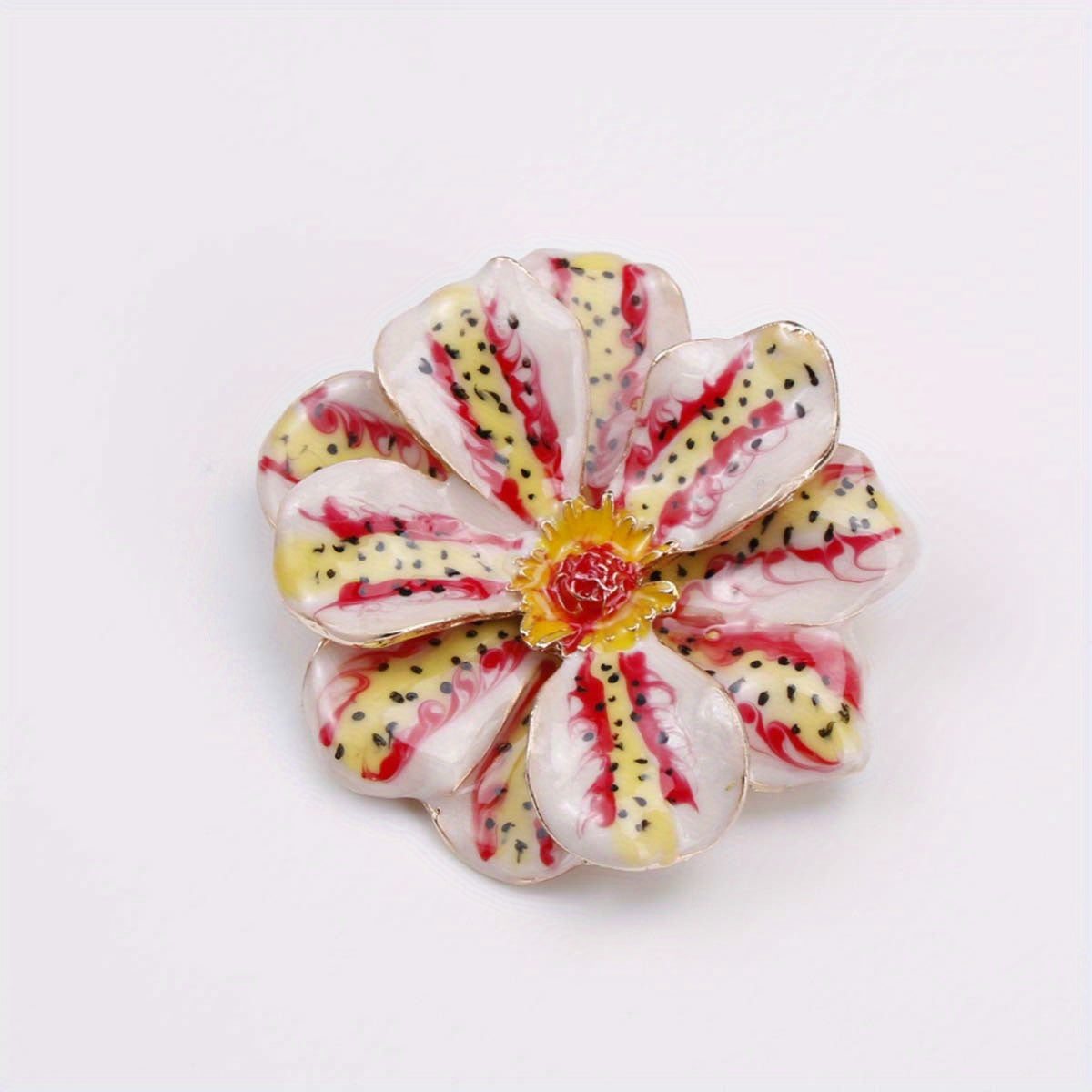 Exquisite Enamel Floral Brooch Pin - Distinctive Oil Drip Pattern, Suitable for Suits & Sweaters, Great Gift for Both Men and Women