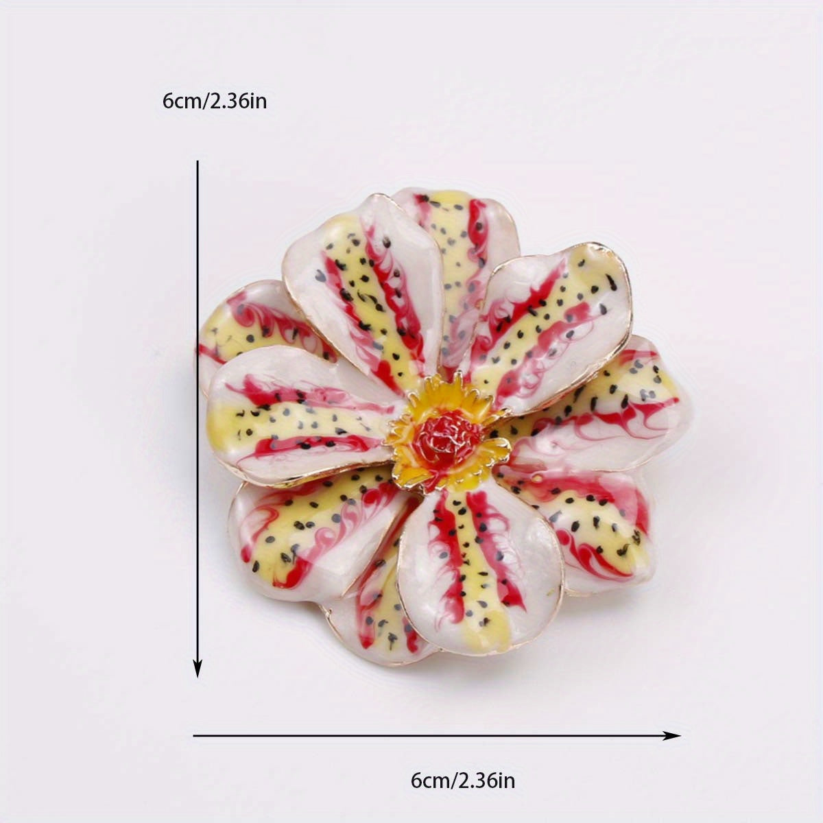 Exquisite Enamel Floral Brooch Pin - Distinctive Oil Drip Pattern, Suitable for Suits & Sweaters, Great Gift for Both Men and Women