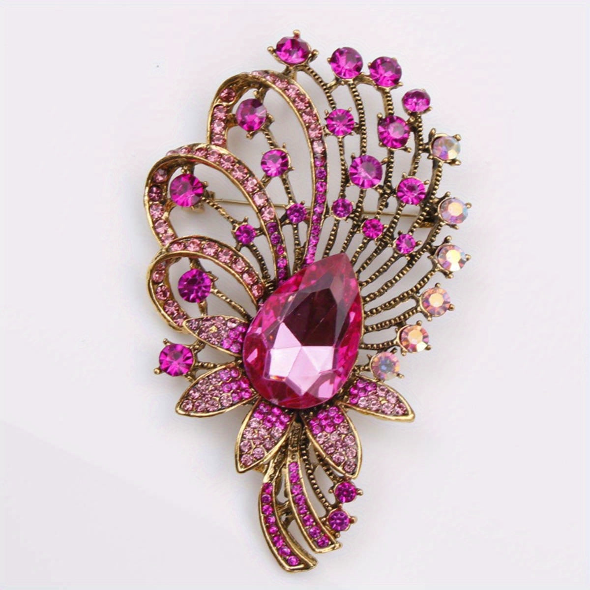 Stylish Enamel and Rhinestone Brooch Pin - One Irregularly Shaped Novelty Zirconia Accent for Women's Fashion Accessories