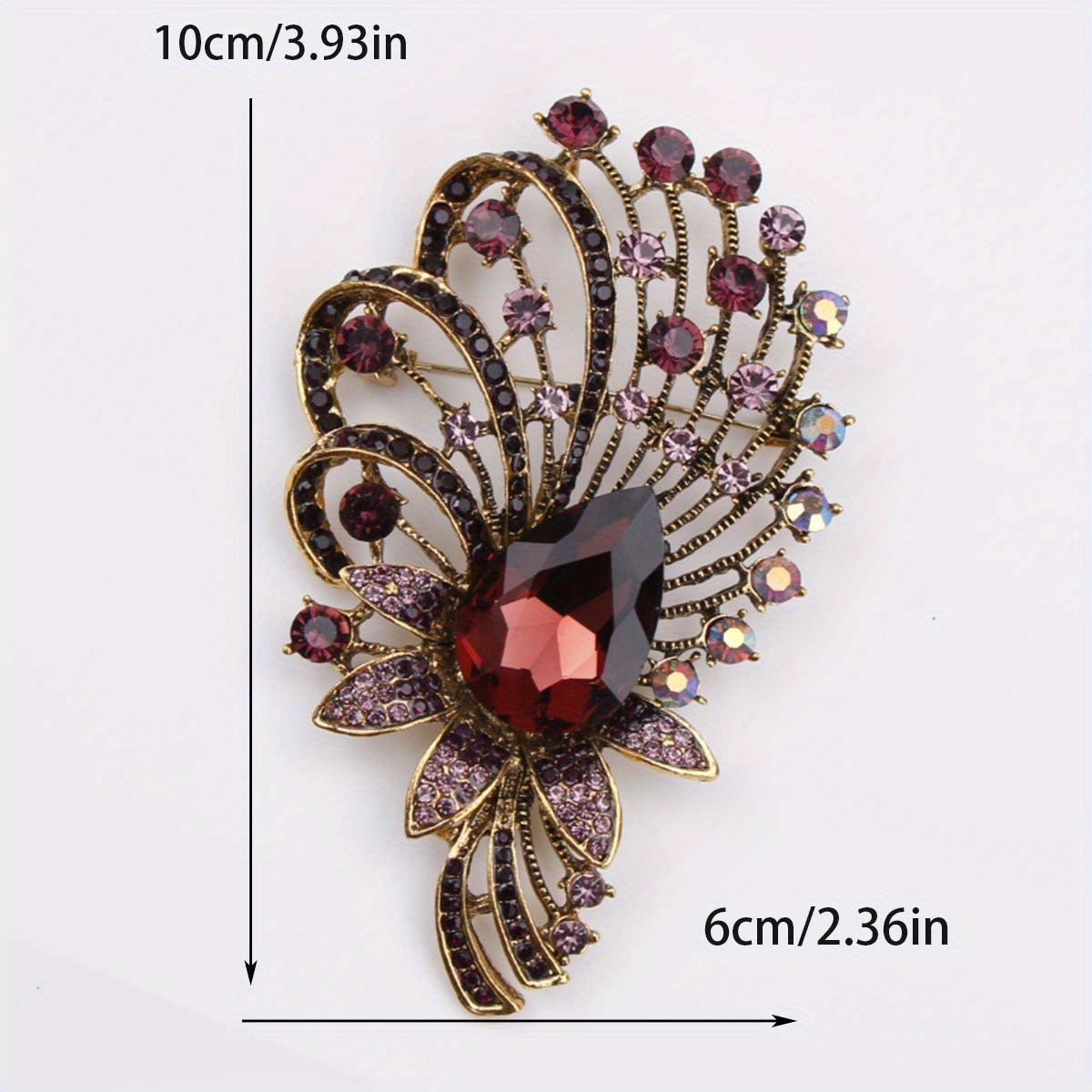 Stylish Enamel and Rhinestone Brooch Pin - One Irregularly Shaped Novelty Zirconia Accent for Women's Fashion Accessories