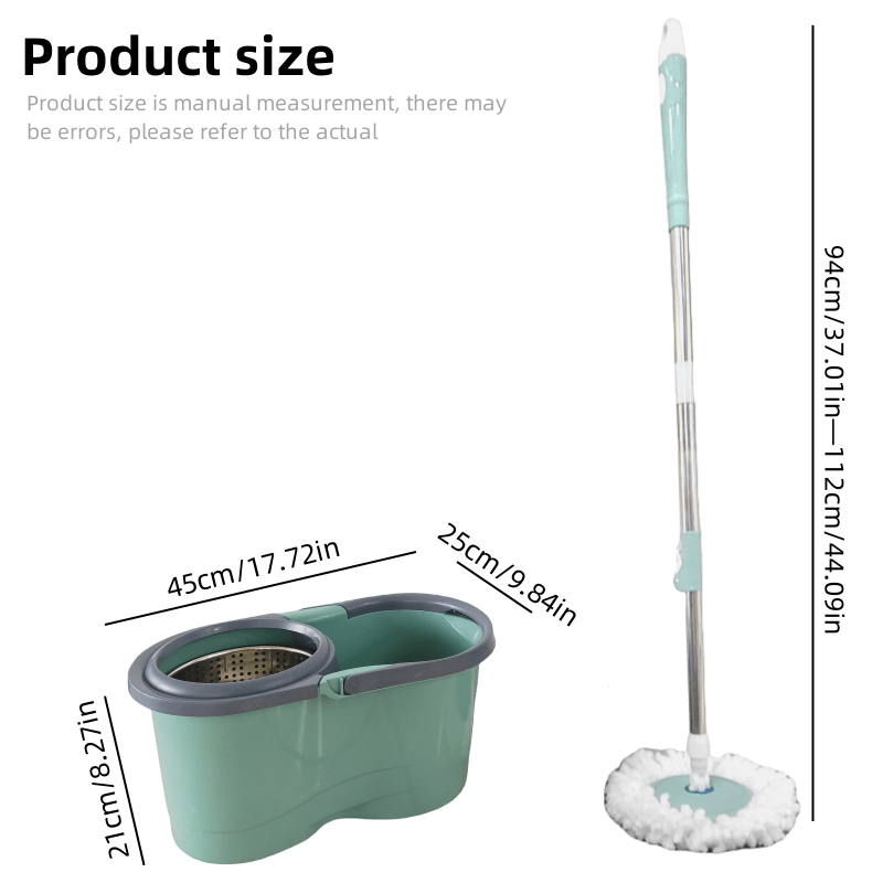 Get the ultimate cleaning solution with the 1pc Dual Power Rotating Mop. This mop comes with a convenient bucket and is designed for both wet and dry use on tile and wood floors. Made from durable plastic, this super absorbent mop is easy to clean and