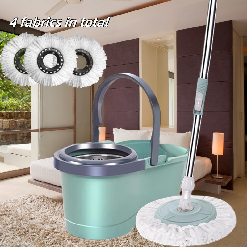 Get the ultimate cleaning solution with the 1pc Dual Power Rotating Mop. This mop comes with a convenient bucket and is designed for both wet and dry use on tile and wood floors. Made from durable plastic, this super absorbent mop is easy to clean and