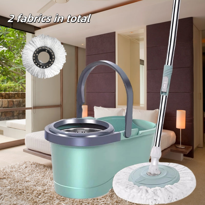 Get the ultimate cleaning solution with the 1pc Dual Power Rotating Mop. This mop comes with a convenient bucket and is designed for both wet and dry use on tile and wood floors. Made from durable plastic, this super absorbent mop is easy to clean and