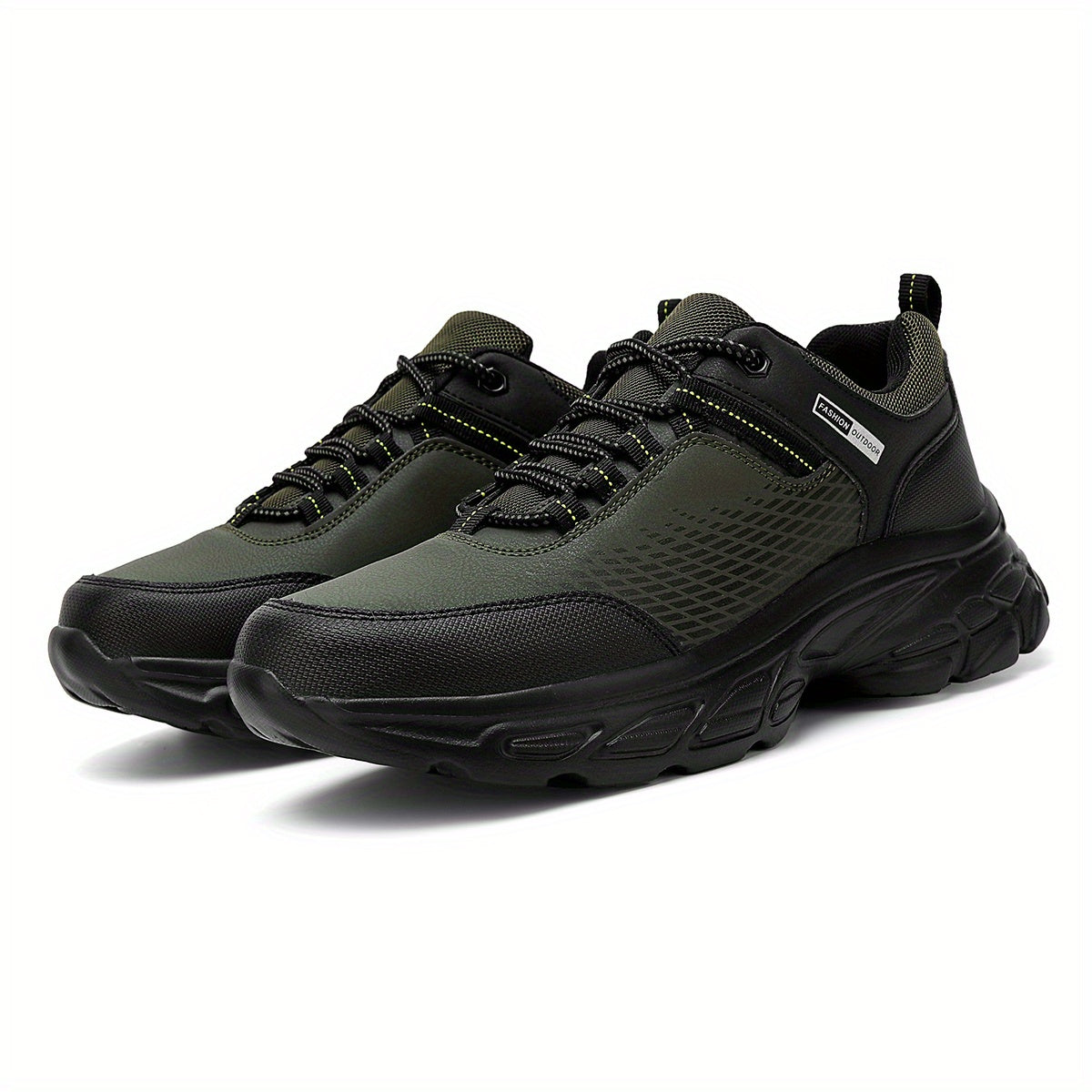 Casual men's footwear for outdoor activities - comfortable for running and hiking, with breathable mesh lining and durable PU upper.